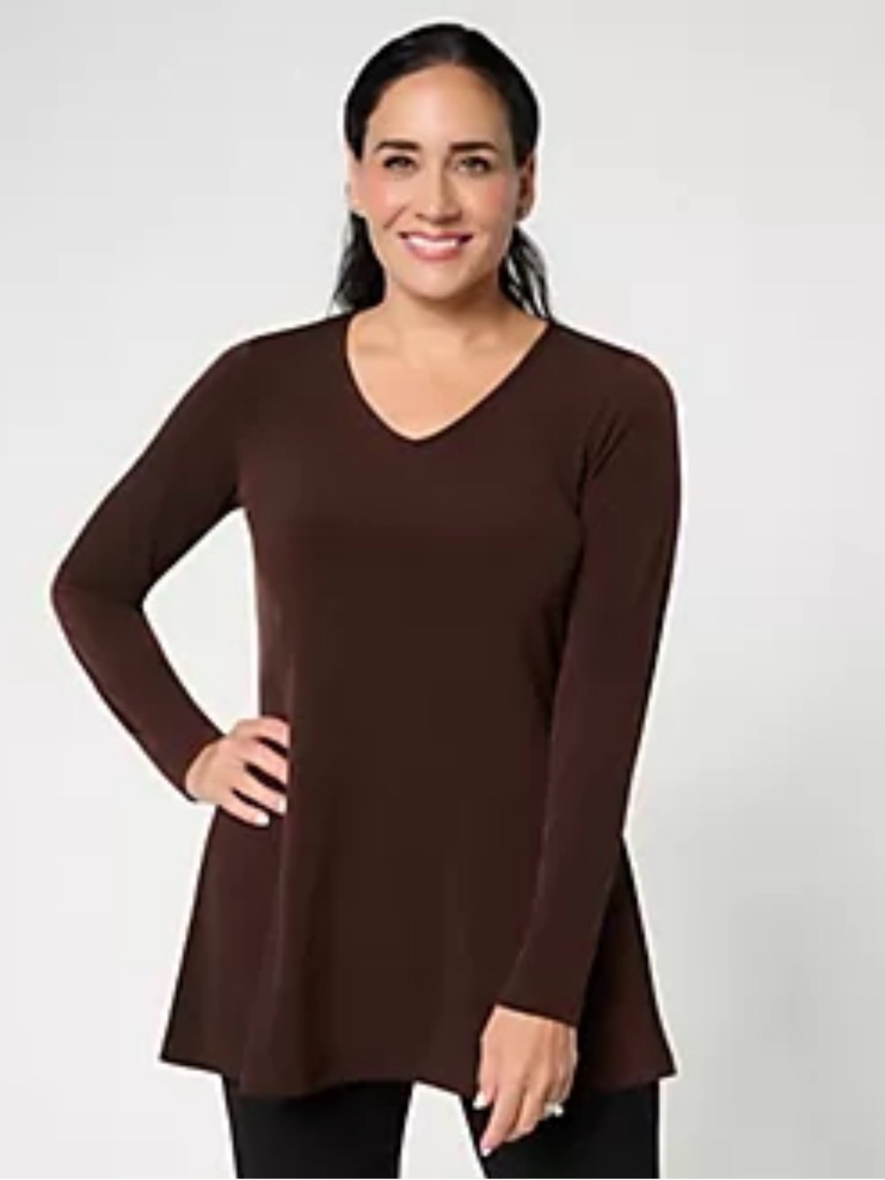 LuLaRoe Brown V-Neck Long Sleeve Tunic